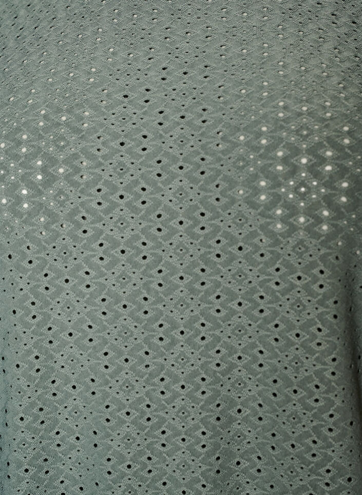 Blouse met oogjesborduurwerk en balloneffect, Groen, Packshot image number 2