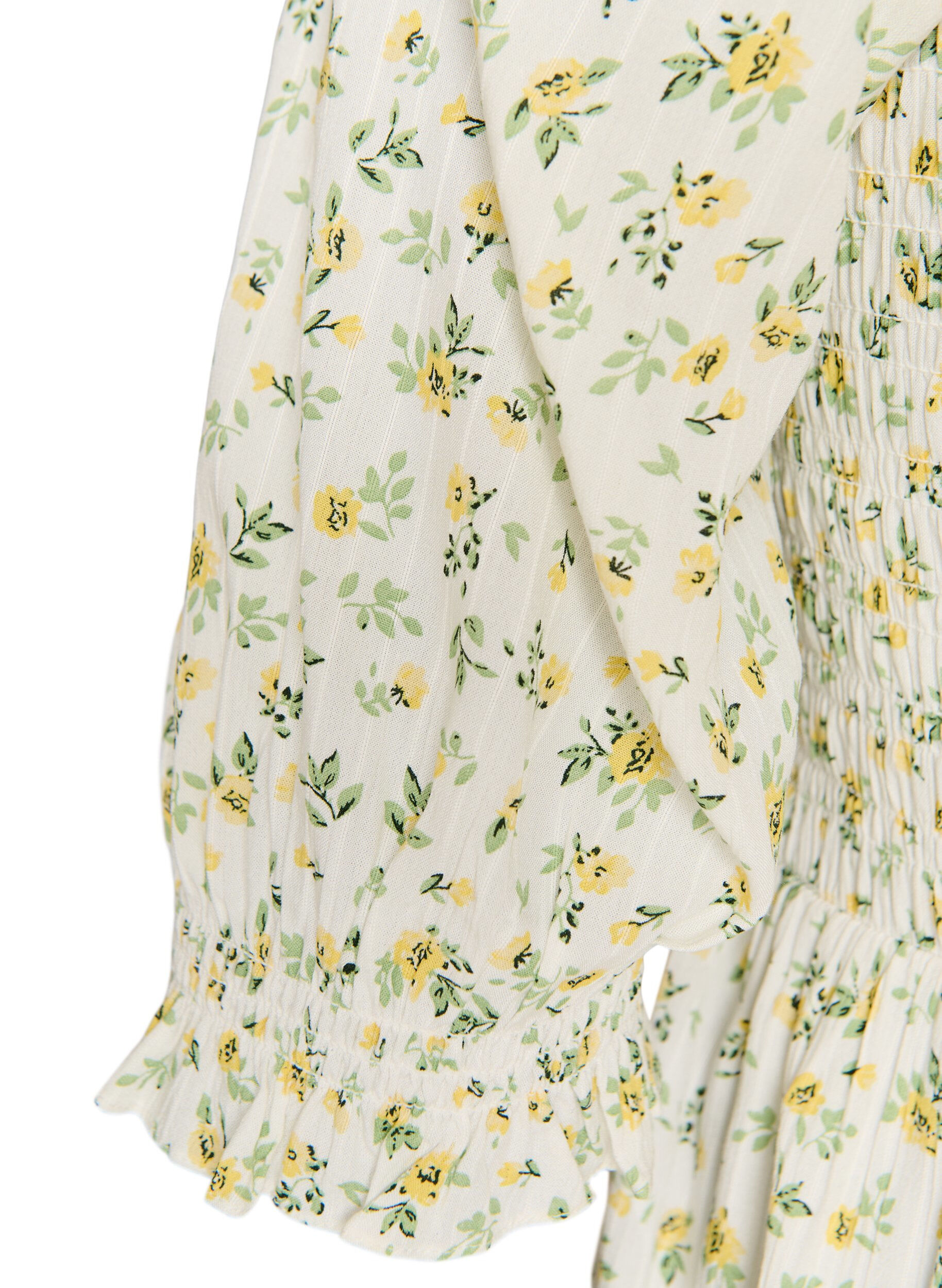 ZizziGebloemde viscose zomerjurk, Wit, Packshot image number 3