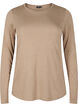 Blouse met lange mouwen van wol en viscose, Bruin, Packshot image number 0