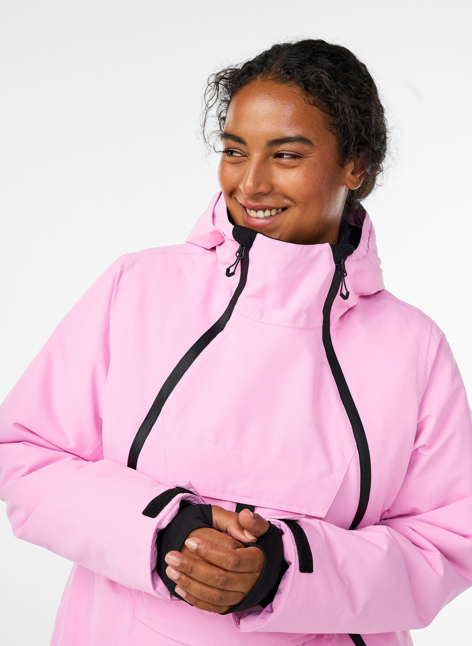 Zizzi Functionele ski-anorak met capuchon, Roze, Model image number 3