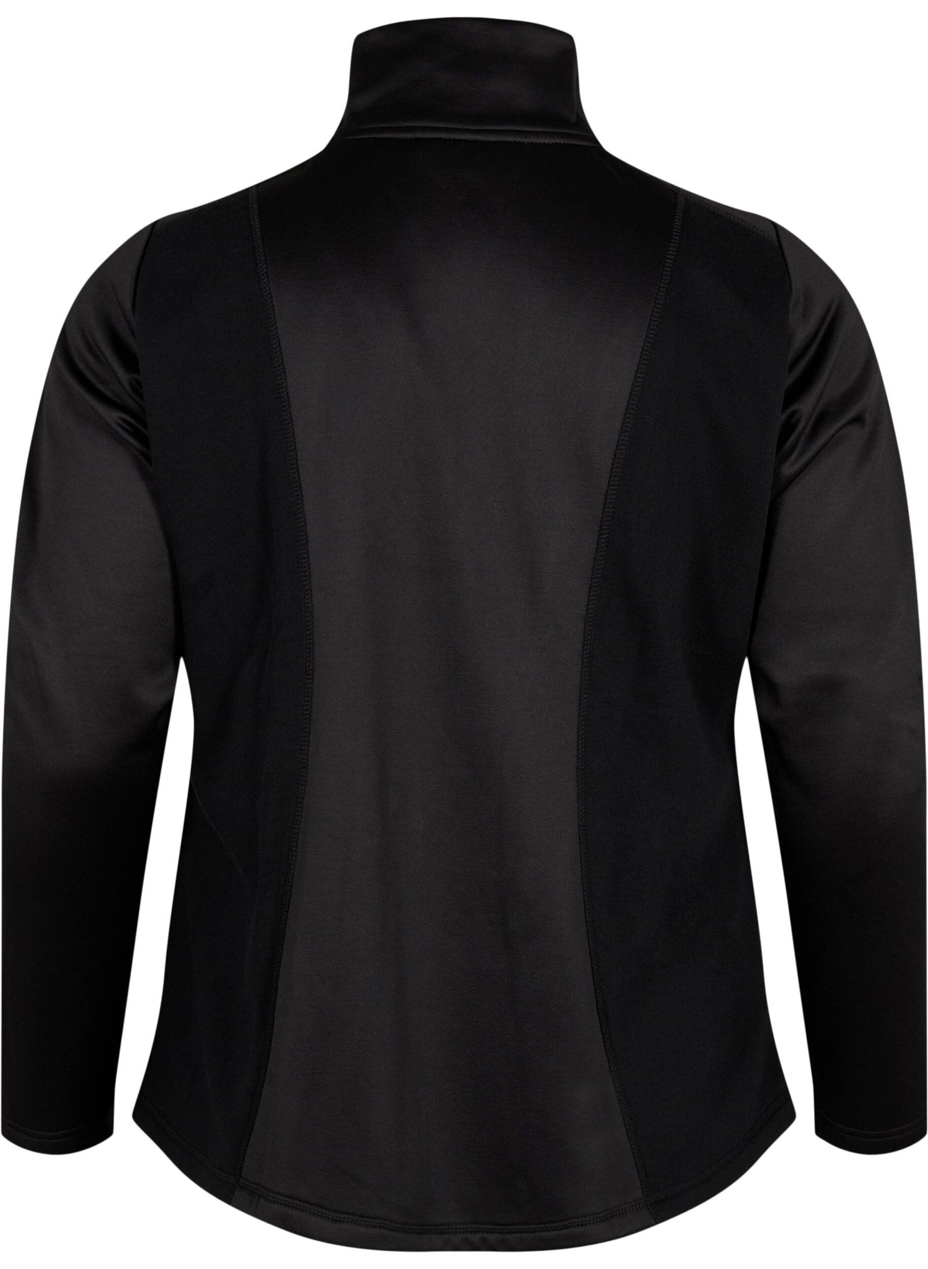 Zizzi Sportief vest met rits en hoge hals, Black, Packshot image number 1