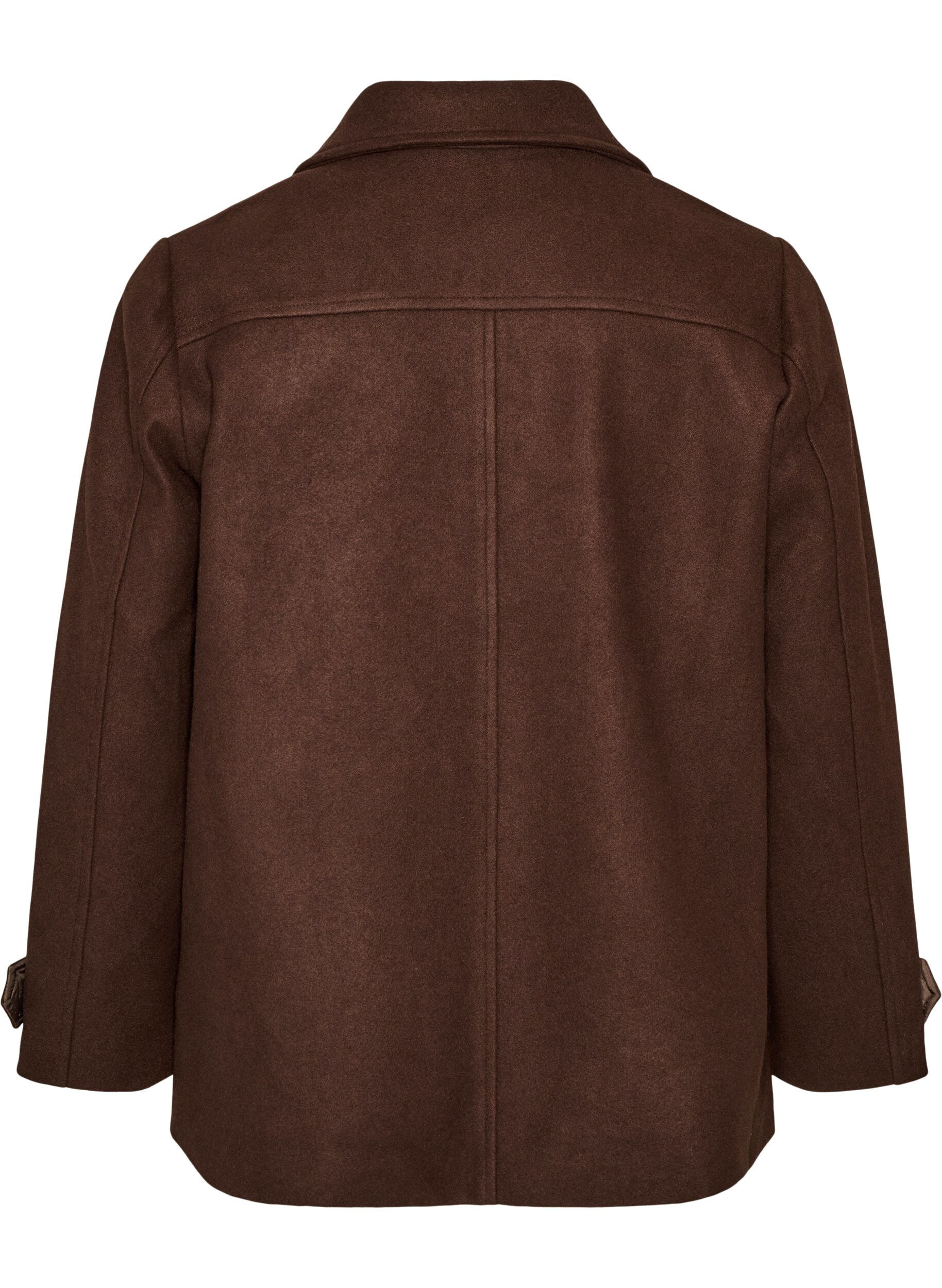 ZizziKorte jas met dubbele knoopsluiting, Bruin, Packshot image number 1