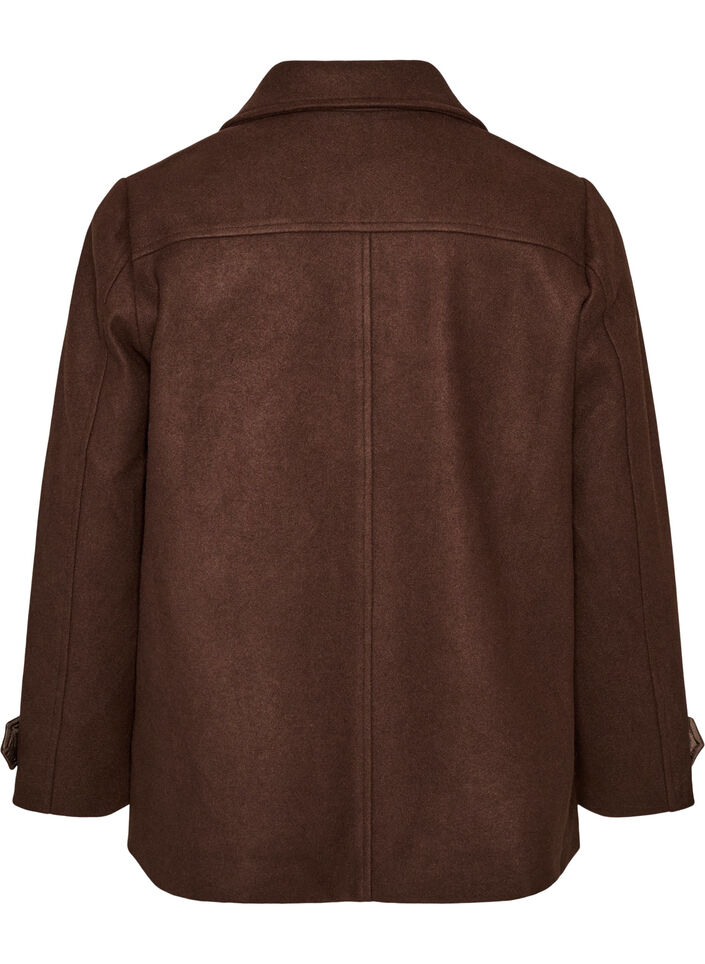 Korte jas met dubbele knoopsluiting, Bruin, Packshot image number 1