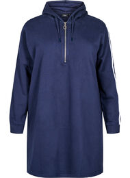 Kort sweatshirt jurkje met capuchon en lange mouwen, Navy Blazer