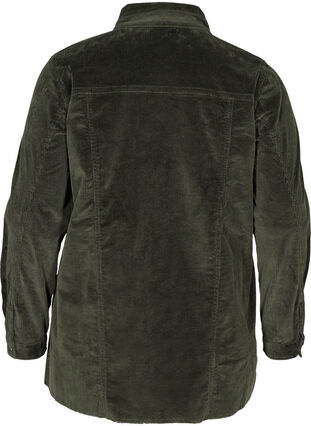 Fluwelen blouse jas met zakken, Green, Packshot image number 1
