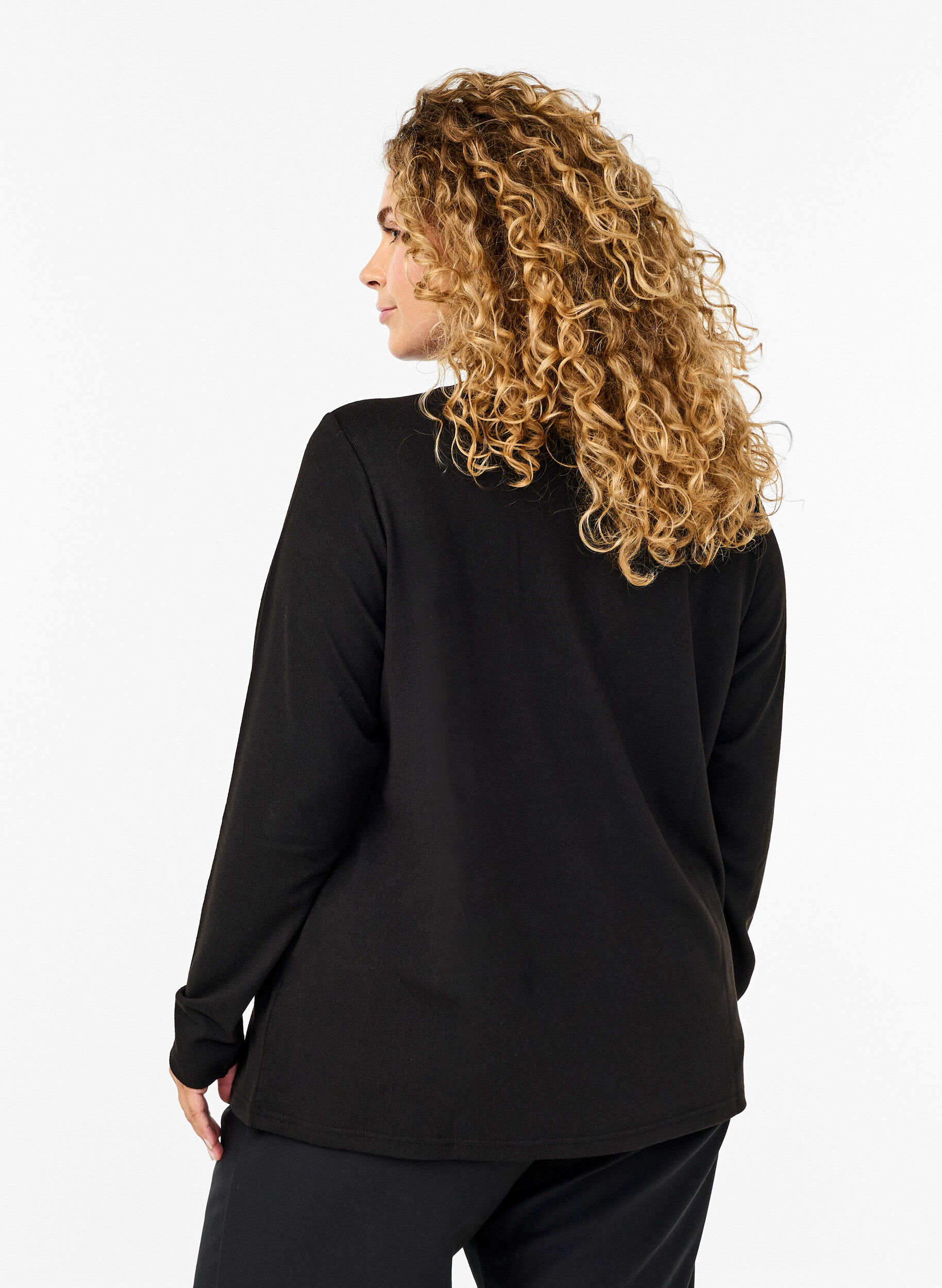 Zizzi Blouse met parelversiering, Black, Model image number 1