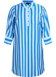 Korte jurk met kraag en borstzak, Blauw