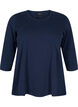 Basic katoenen t-shirt met 3/4 mouwen, Blauw, Packshot image number 0