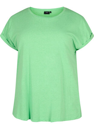 Neonkleurig katoenen T-shirt, Neon Green, Packshot image number 0