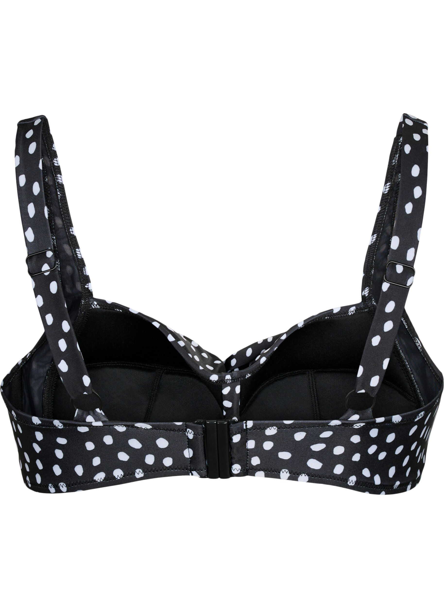 Zizzi Bedrukte bikinitop, Black White Dot, Packshot image number 1
