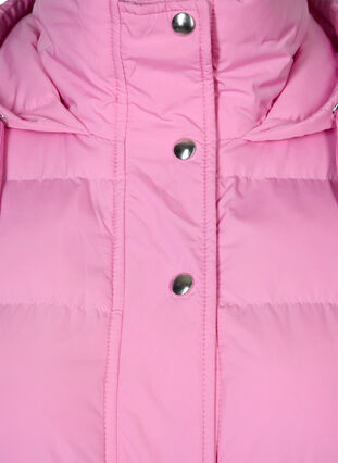 Lang vest met capuchon en knoopsluiting, Begonia Pink, Packshot image number 2