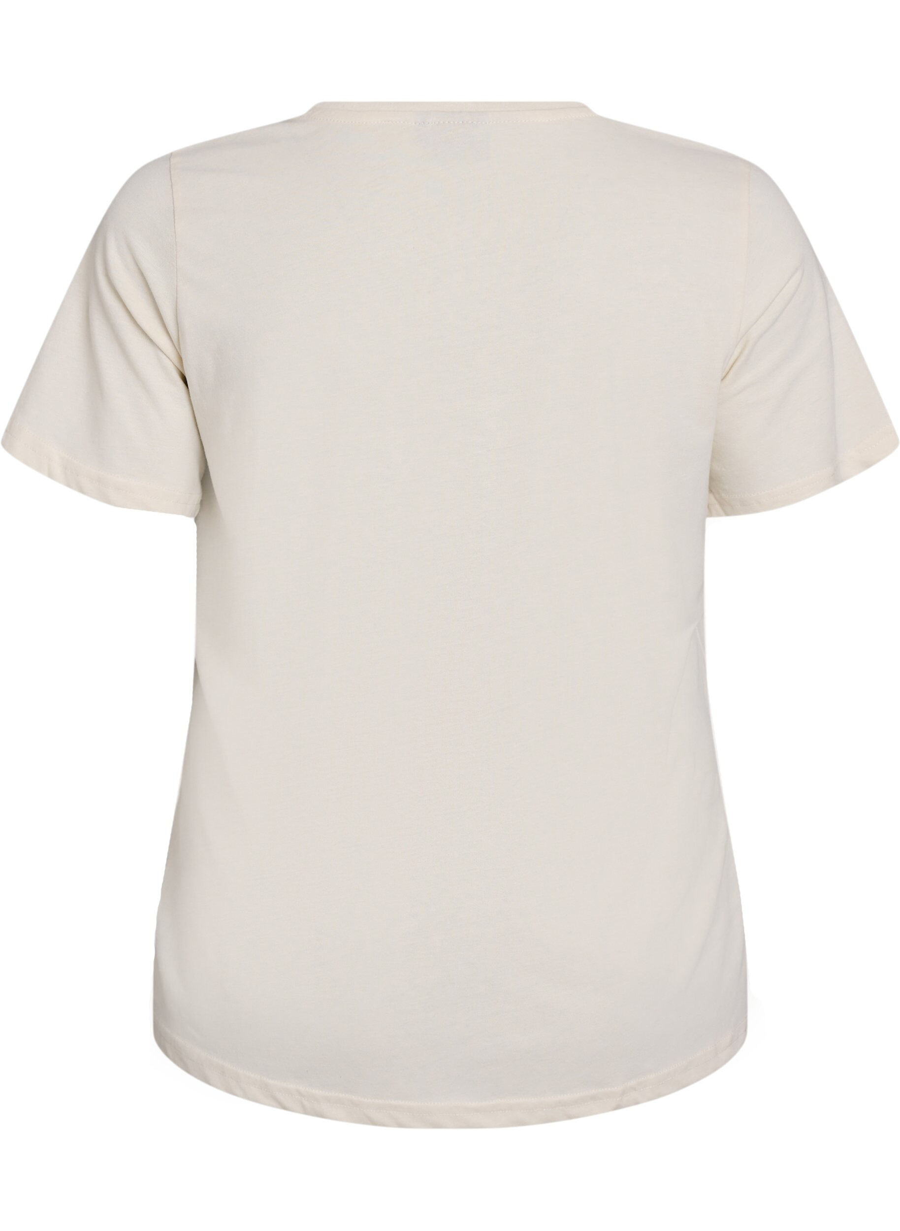 Zizzi FLASH - T-shirt met motief, Vanille, Packshot image number 1