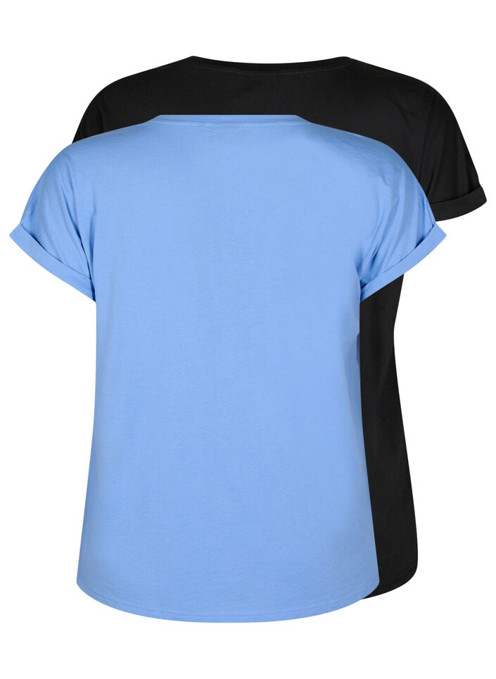 Tweepack T-shirts met korte mouwen, Blauw, Packshot image number 1