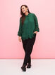 Viscose shirt met 3/4 mouwen en borduurdetails, Hunter Green, Model image number 2