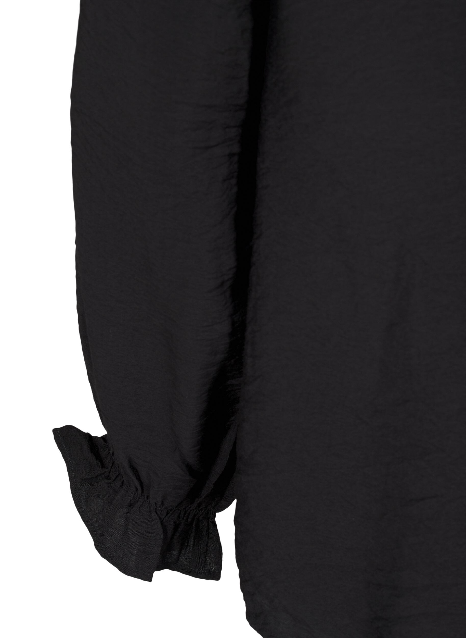 Zizzi Blouse met lange mouwen en een V-hals, Black, Packshot image number 3