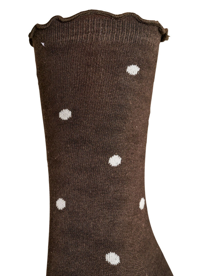 Katoenen sokken met patronen, Bruin, Packshot image number 2