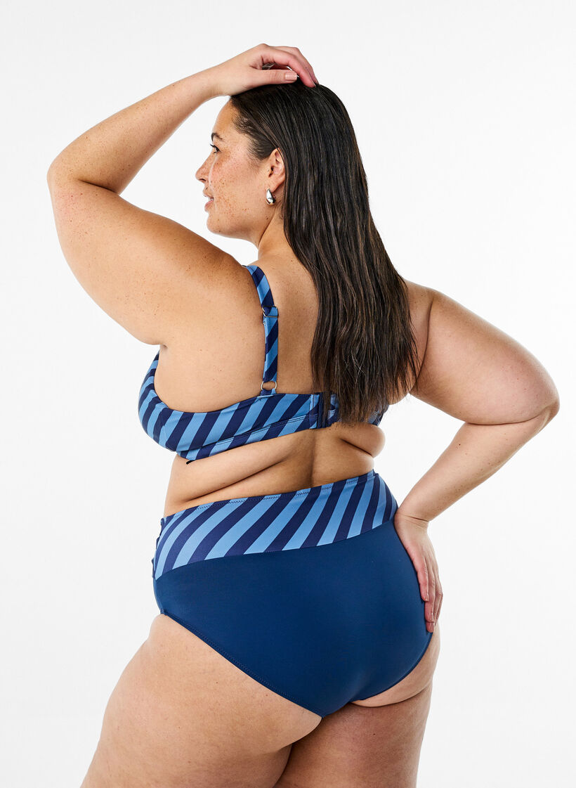 Bikinibroekje met wikkel detail, Blauw, Model image number 2