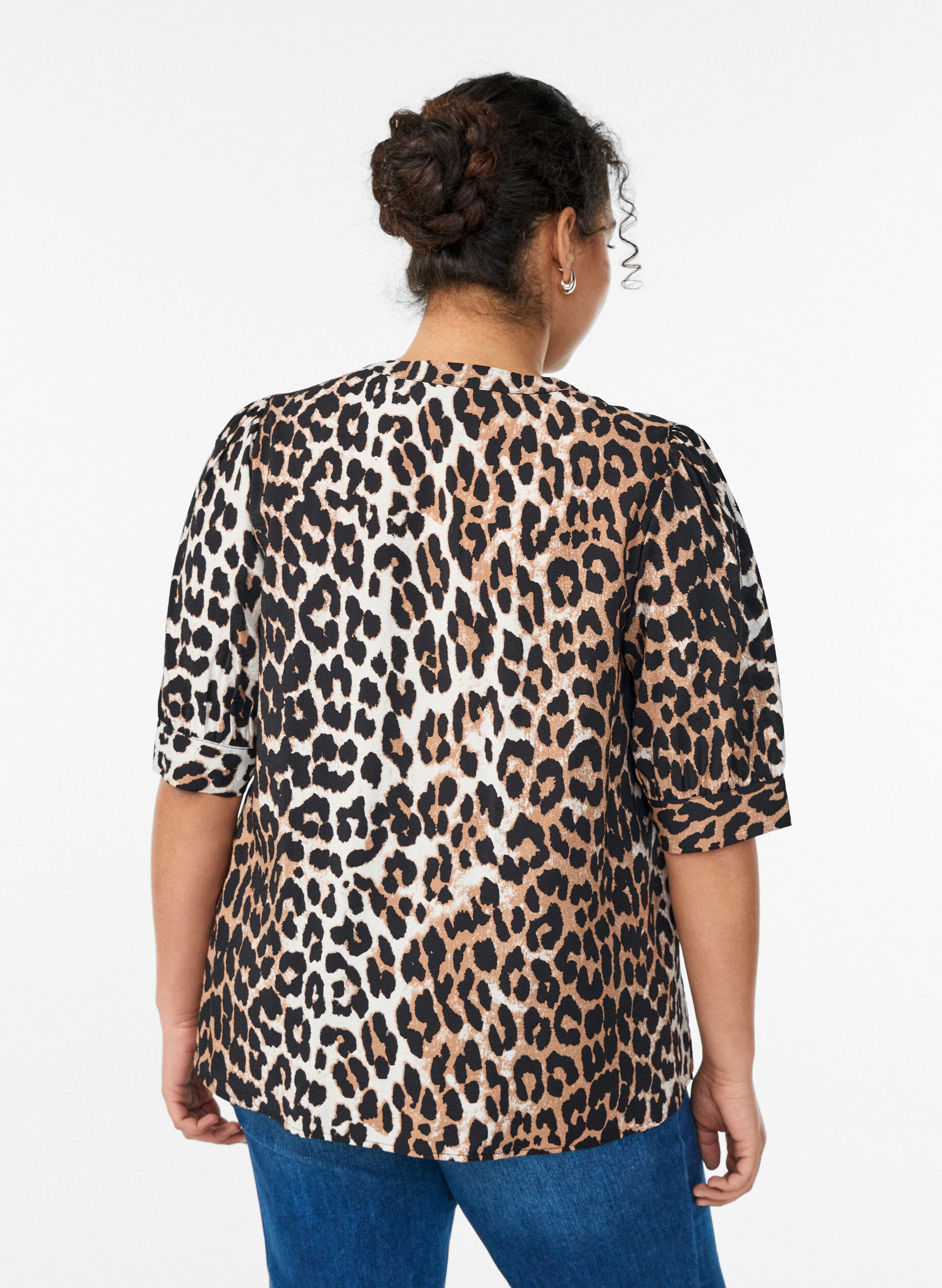 Zizzi Blouse met patroon en 1/2 mouwen, 9990, Model image number 2