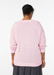 Los vallende gebreide blouse met hartjespatroon, Roze, Model image number 2