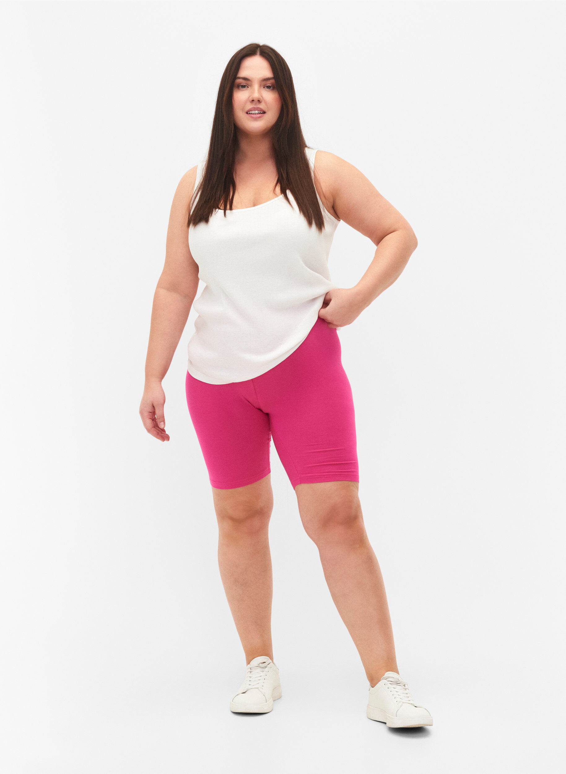 ZizziEffen basic fietsbroek, Roze, Model image number 1