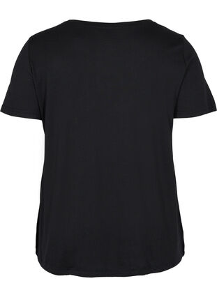 T-shirt met korte mouwen en verstelbare onderkant, Black, Packshot image number 1