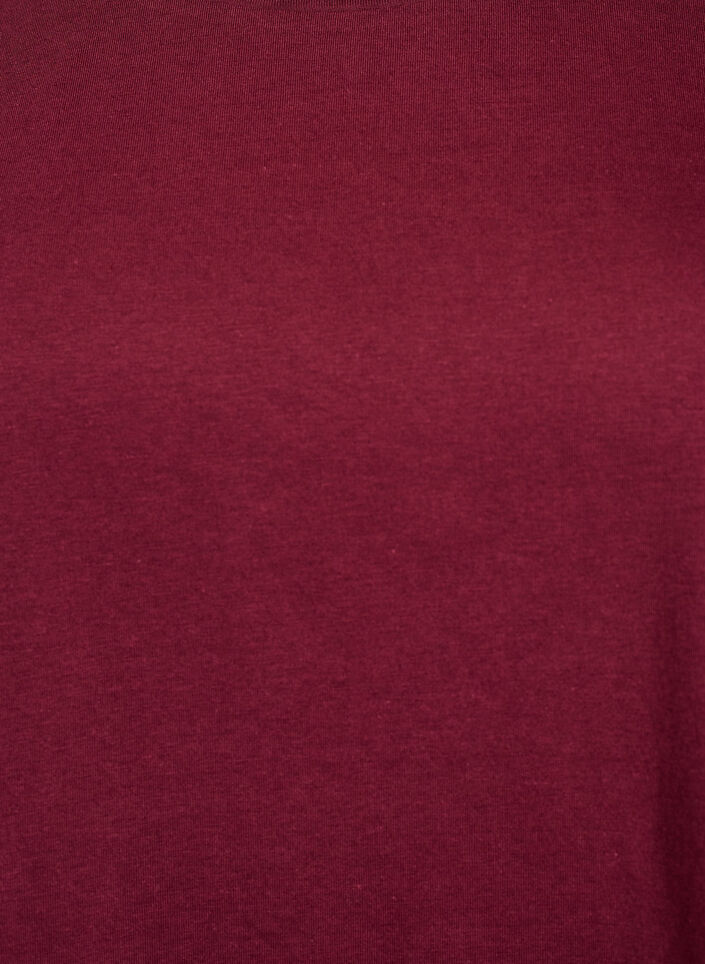 T-shirt met korte mouwen van katoenmix, Donker Bordeaux, Packshot image number 2