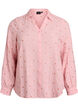 Blouse van katoen mousseline met lange mouwen en geborduurde motieven, Roze, Packshot image number 0