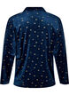 Velour pyjamashirt met een all-over print, Blauw, Packshot image number 1