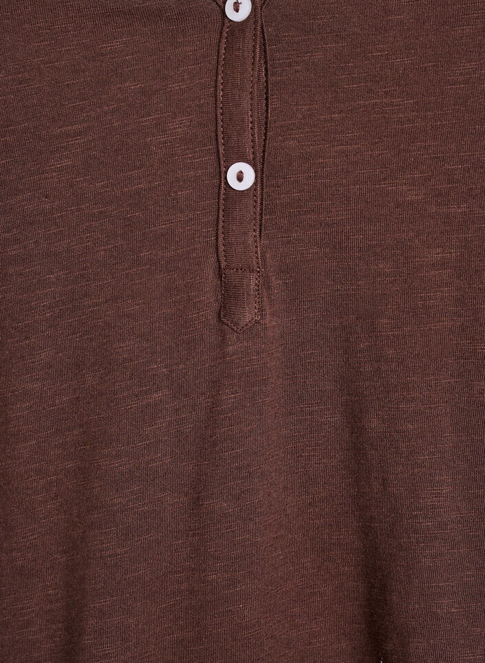 T-shirt met knoopdetail, Bruin, Packshot image number 2