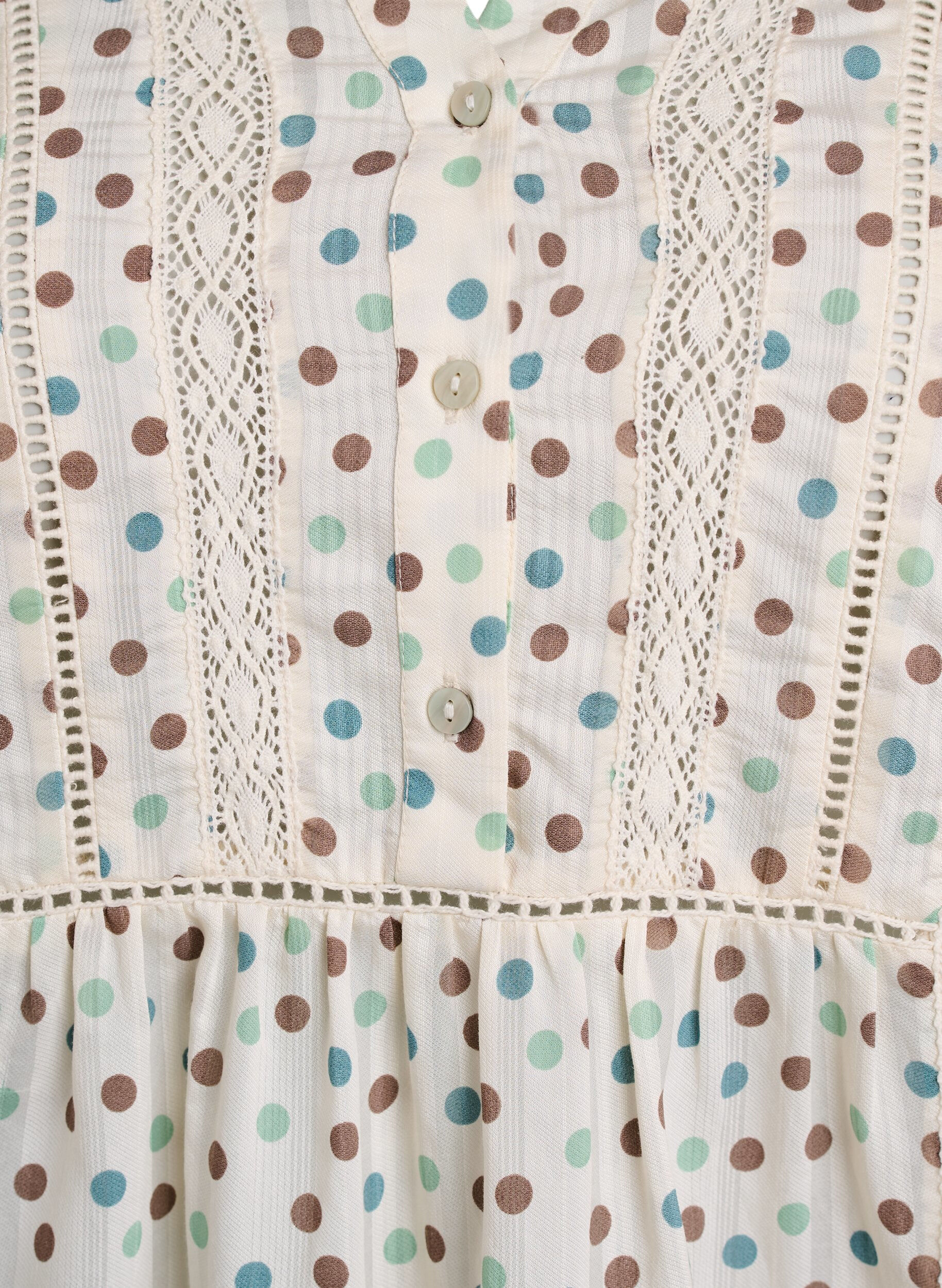 Zizzi Korte viscose jurk met kanten afwerking en een A-lijn snit, Wit, Packshot image number 2