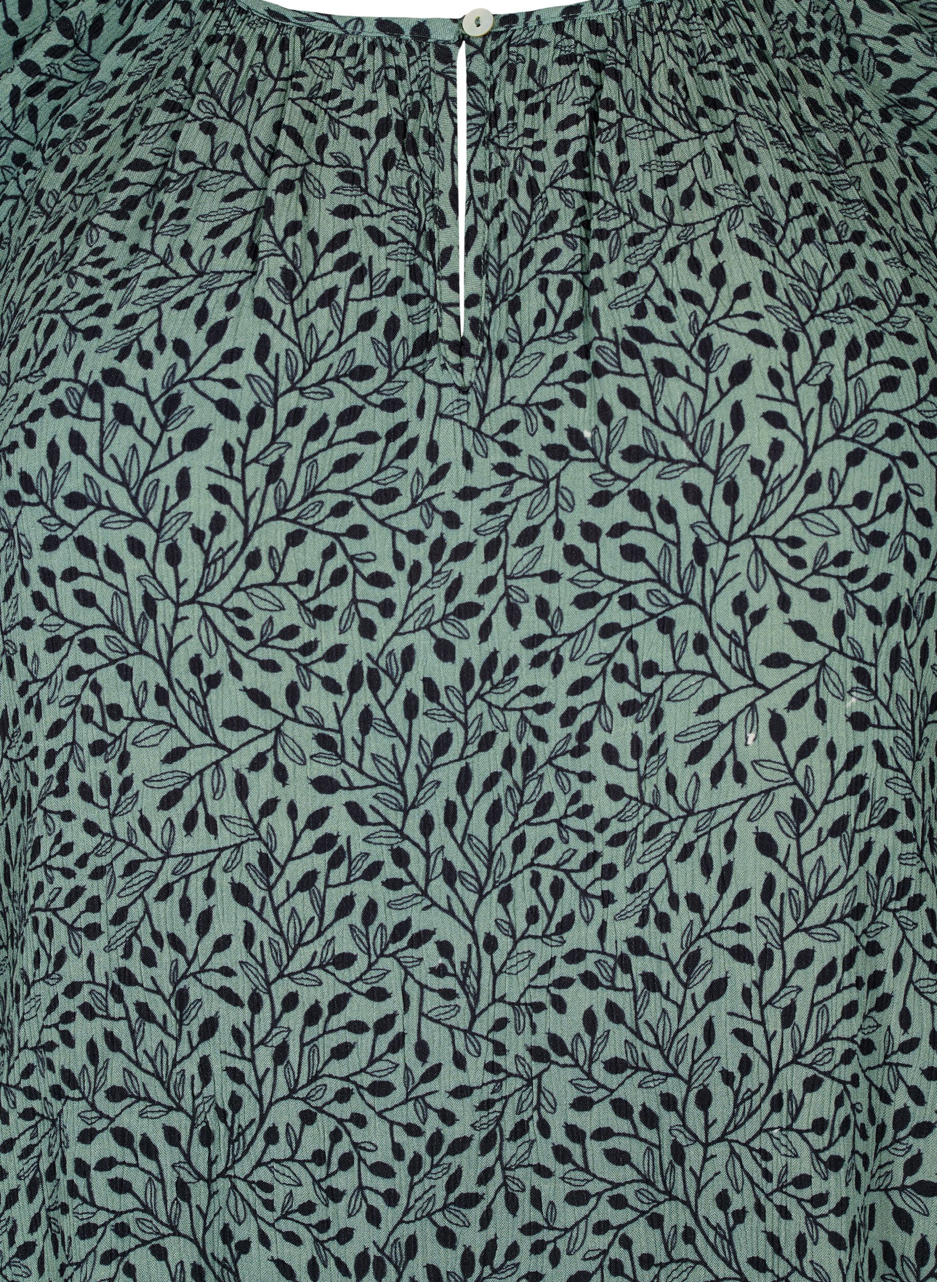 Zizzi Tuniek van viscose met print en 3/4 mouwen, Green AOP, Packshot image number 2