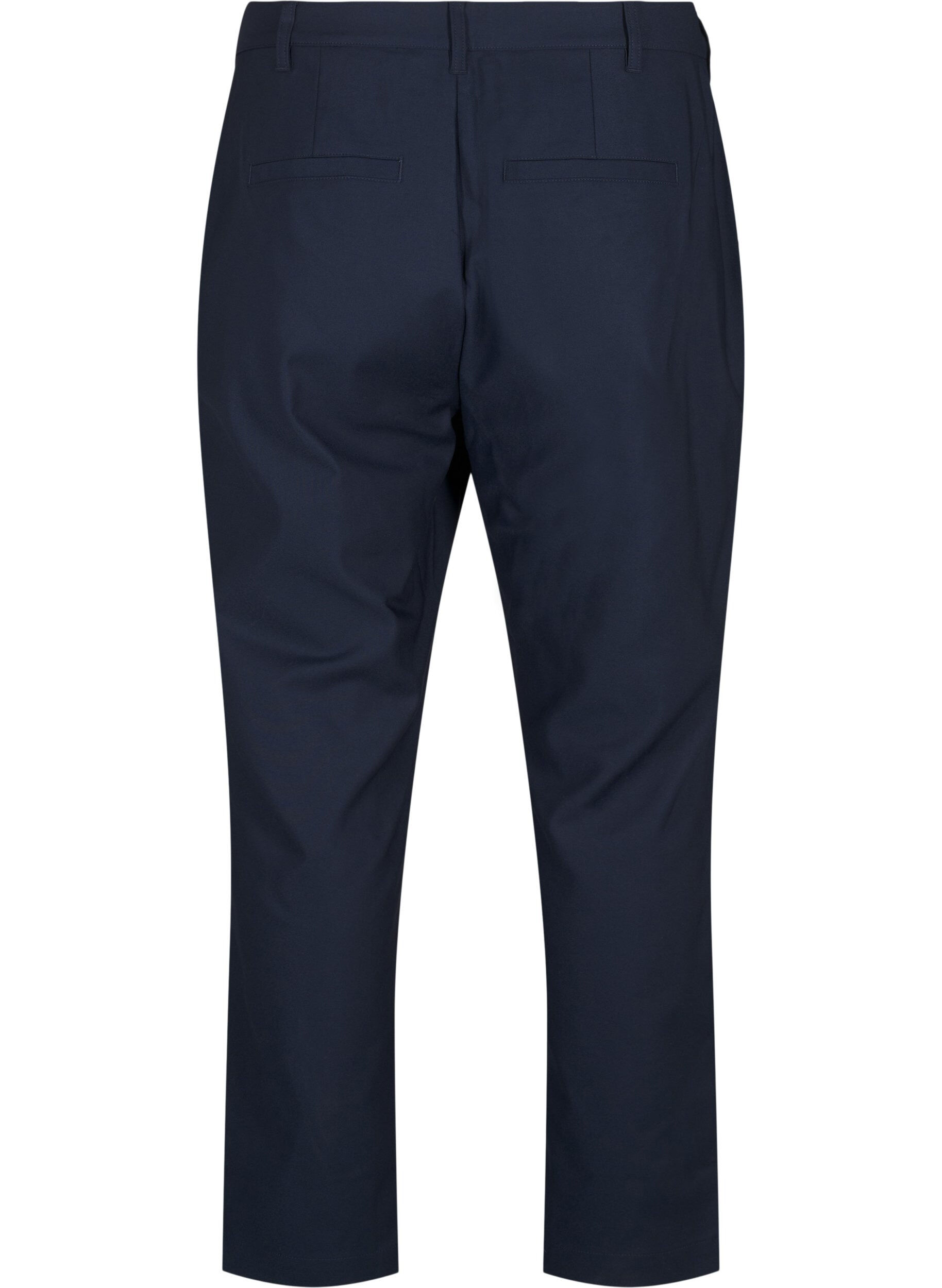 Zizzi Broek met hoge taille en rechte pijpen, Blauw, Packshot image number 1