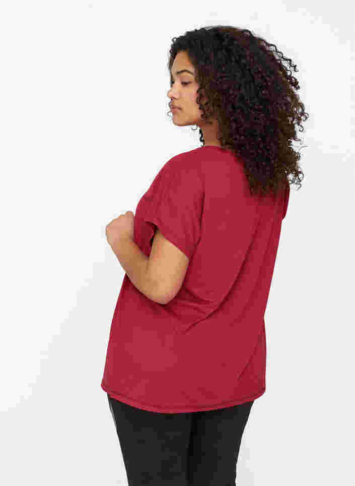 Effen sportshirt, Beet Red, Model image number 1