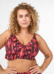 Bikinitop met print en ruchesdetails, Roze, Model image number 0