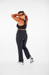 Uitlopende trainingsbroek met hoge taille, Zwart, Model image number 2