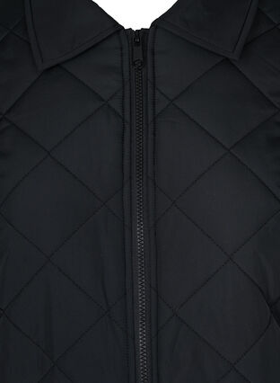 Kort gewatteerd jasje met kraag, Black, Packshot image number 2