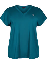 Losvallend trainings-T-shirt met V-hals, Groen