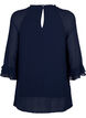 Blouse met asymmetrische onderkant en 3/4 mouwen, Navy Blazer, Packshot image number 1