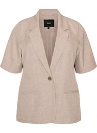 Blazer met korte mouwen en revers, Bruin