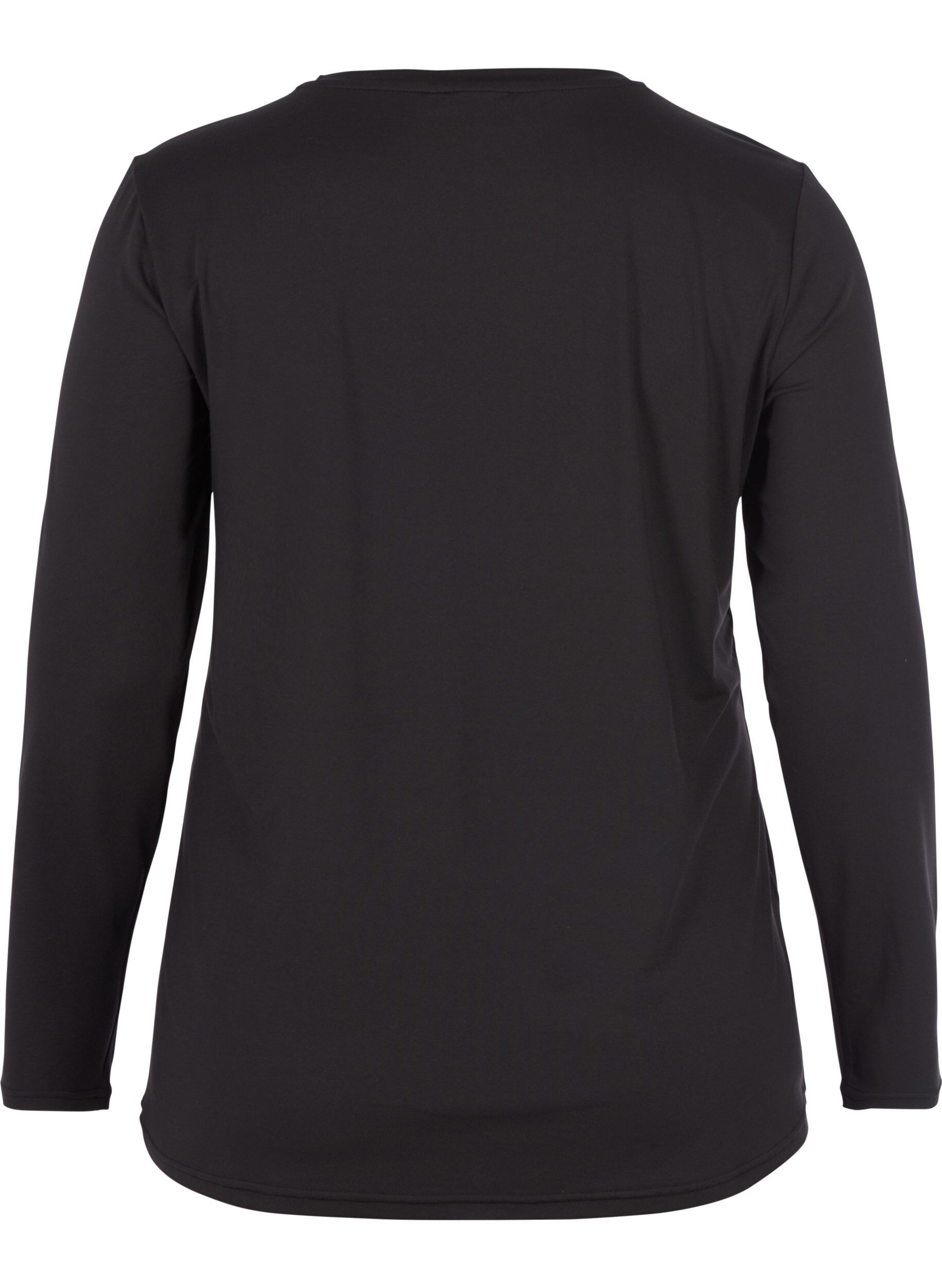 Zizzi Sportblouse met lange mouwen, Zwart, Packshot image number 1