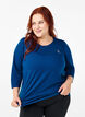 Sporttop met 3/4 mouwen, Blauw, Model image number 0