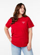 T-shirt met tekstprint en ronde hals, Rood, Model image number 0