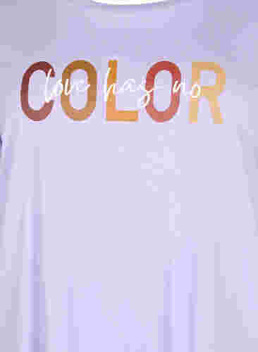 T-shirt in katoen met opdruk, Lavender COLOR, Packshot image number 2