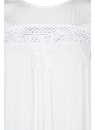 Viscose jurk met kanten details, Off White, Packshot image number 2