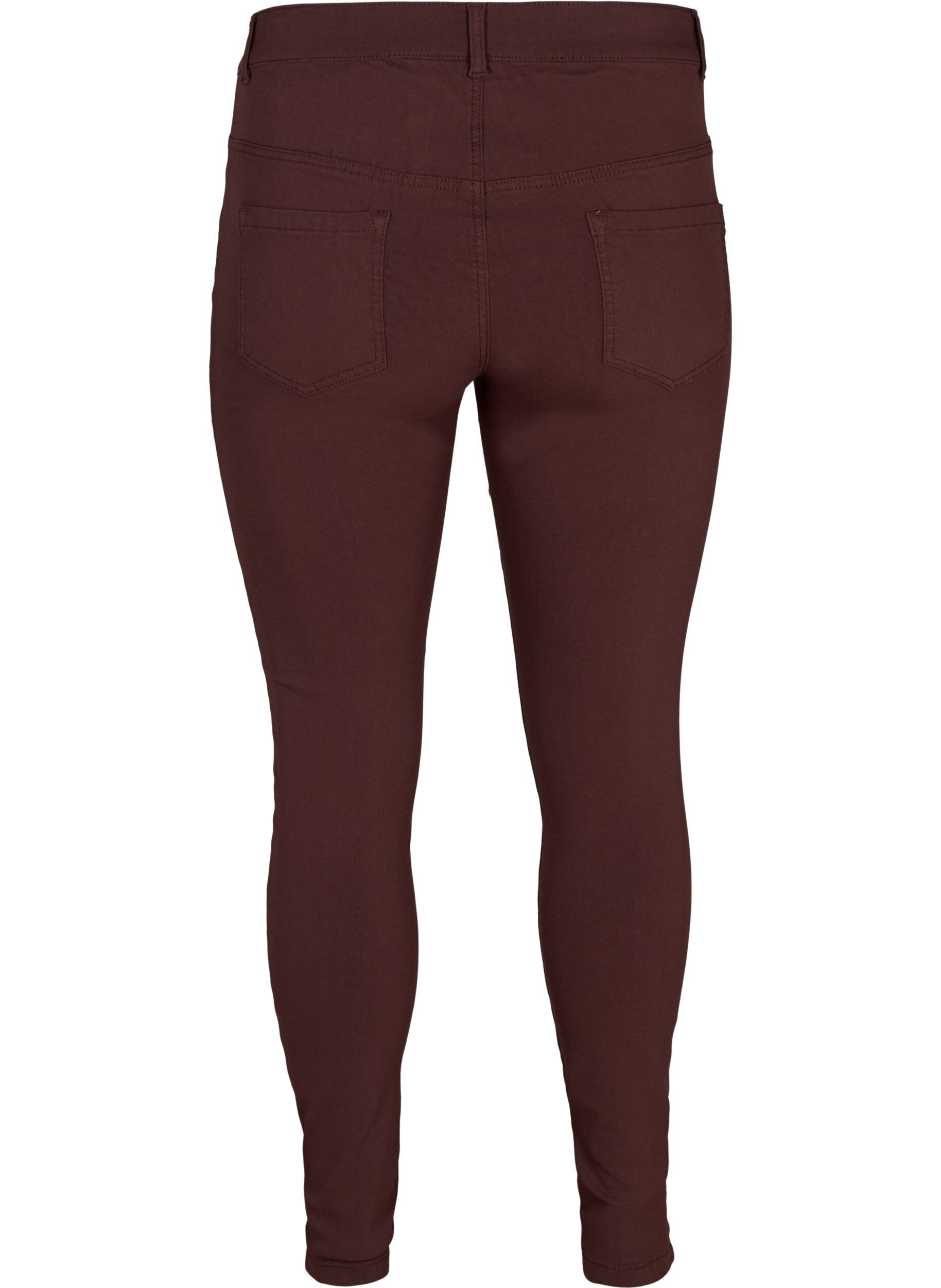Zizzi Slim fit broek met zakken, Donker Bordeaux, Packshot image number 1