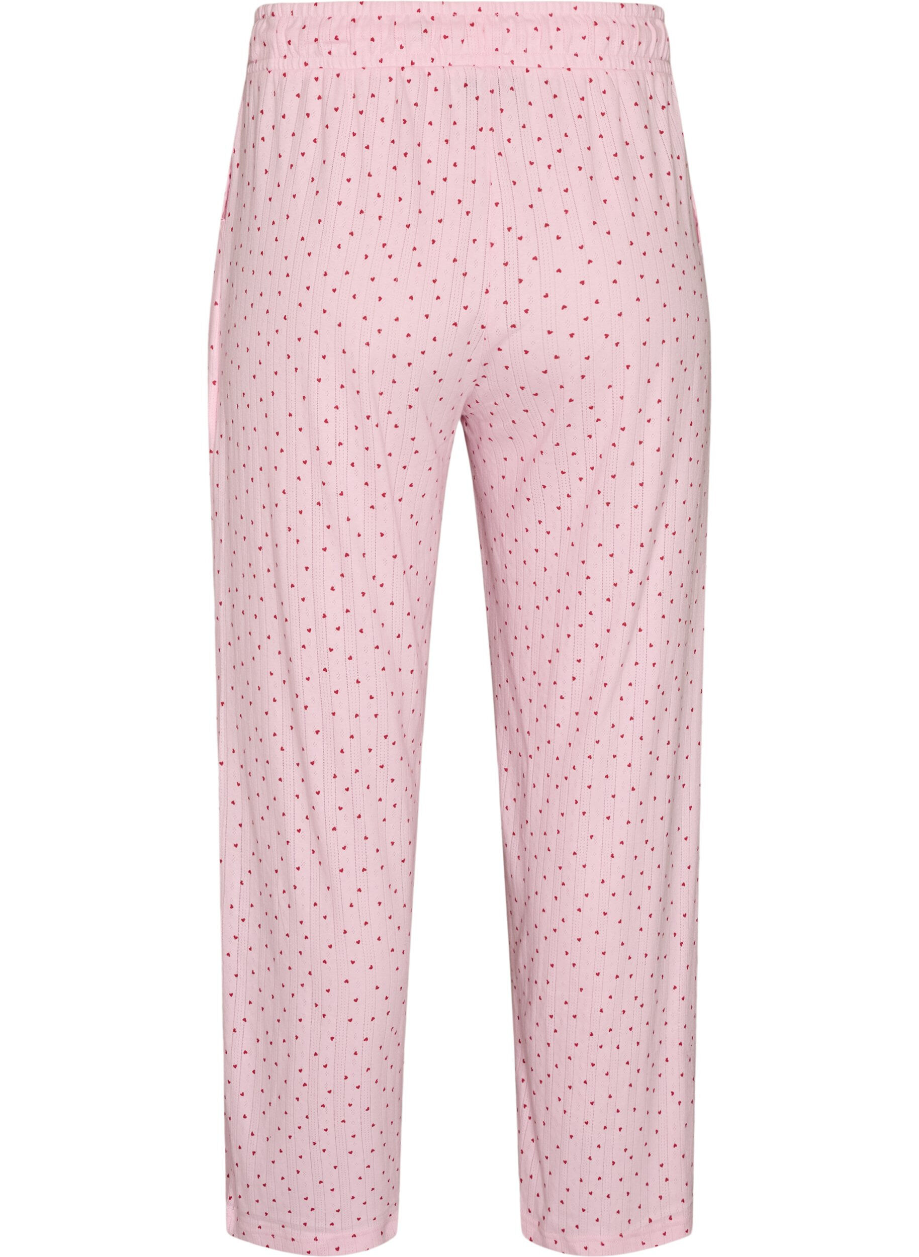 ZizziOrganisch katoenen pyjamabroek met oogjesborduurwerk, Roze, Packshot image number 1