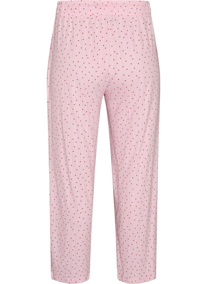 Organisch katoenen pyjamabroek met oogjesborduurwerk, Roze, Packshot image number 1