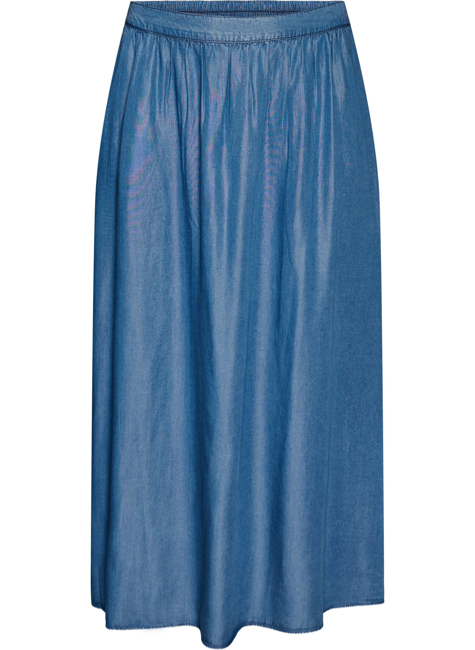 ZizziMaxirok met een denimlook in TENCEL&trade; Lyocell, Blauw, Packshot image number 0