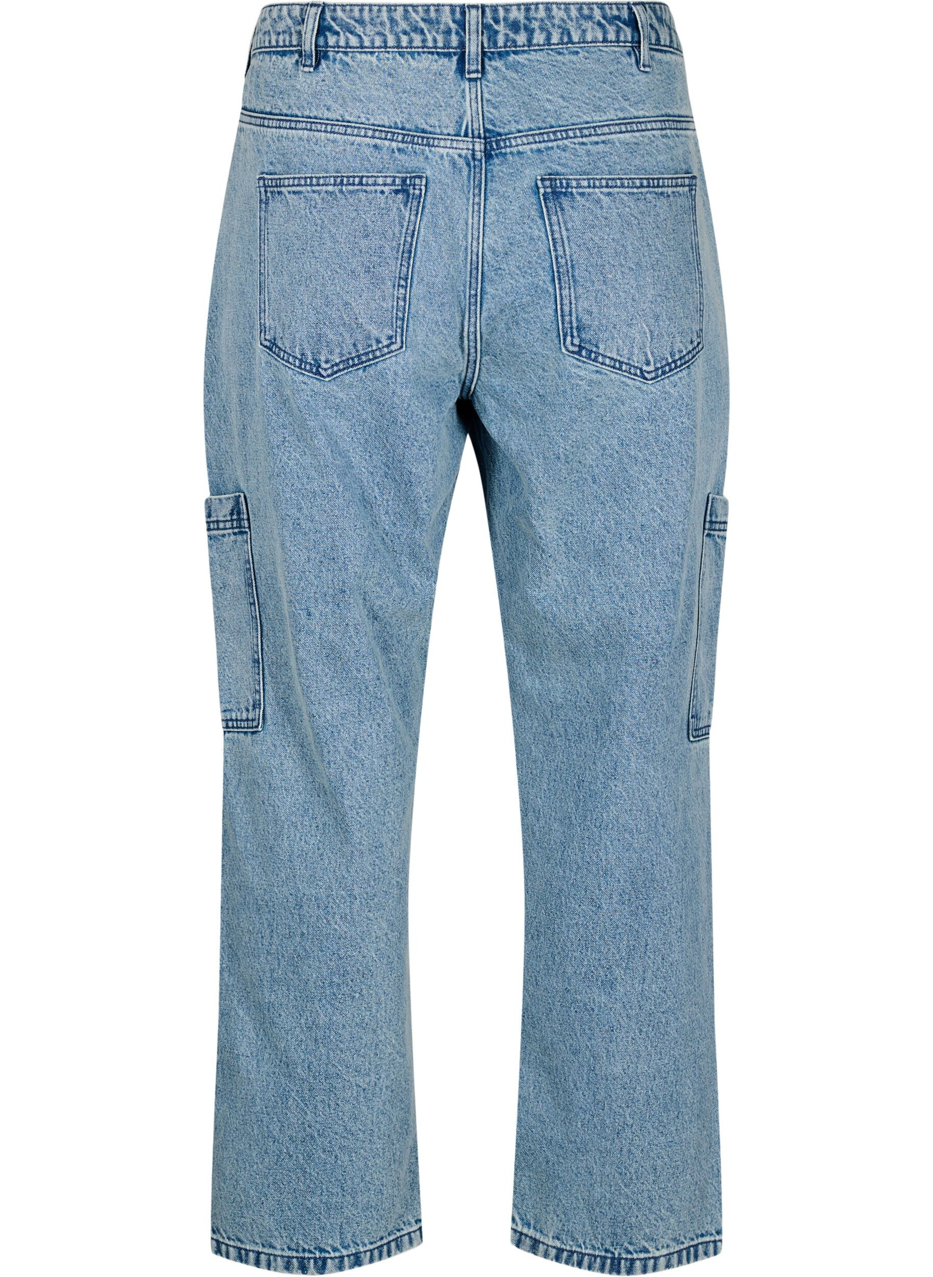 Zizzi High waist cargobroek, Blauw, Packshot image number 1