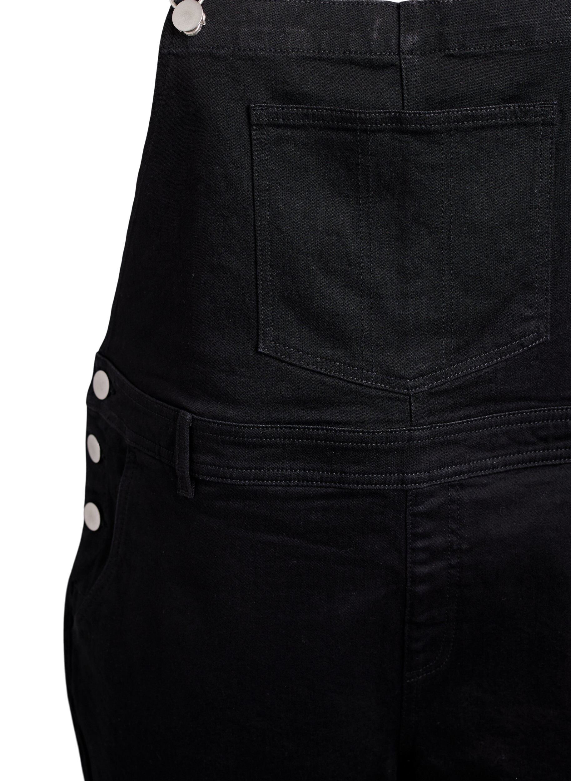 Zizzi Denim overalls korte broek, Zwart, Packshot image number 2